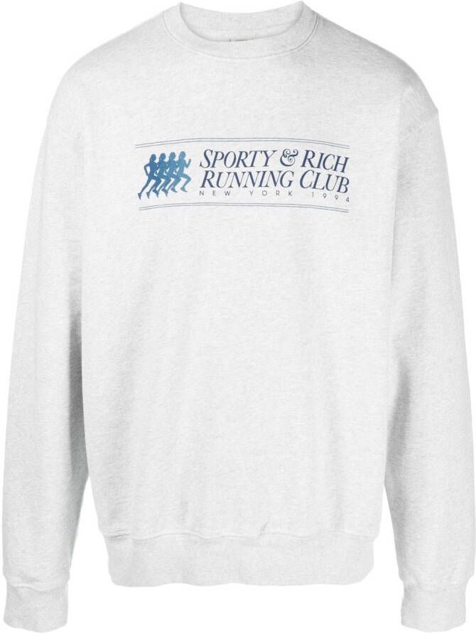 Sporty & Rich Sweater met logoprint Grijs