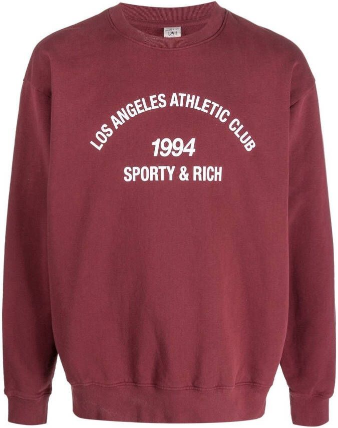 Sporty & Rich Sweater met logoprint Rood