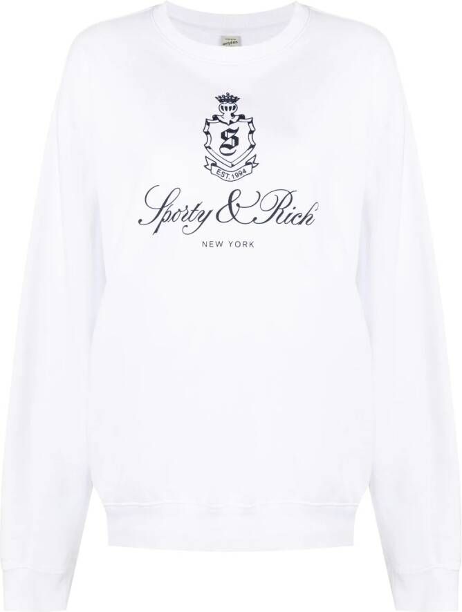 Sporty & Rich Sweater met logoprint Wit