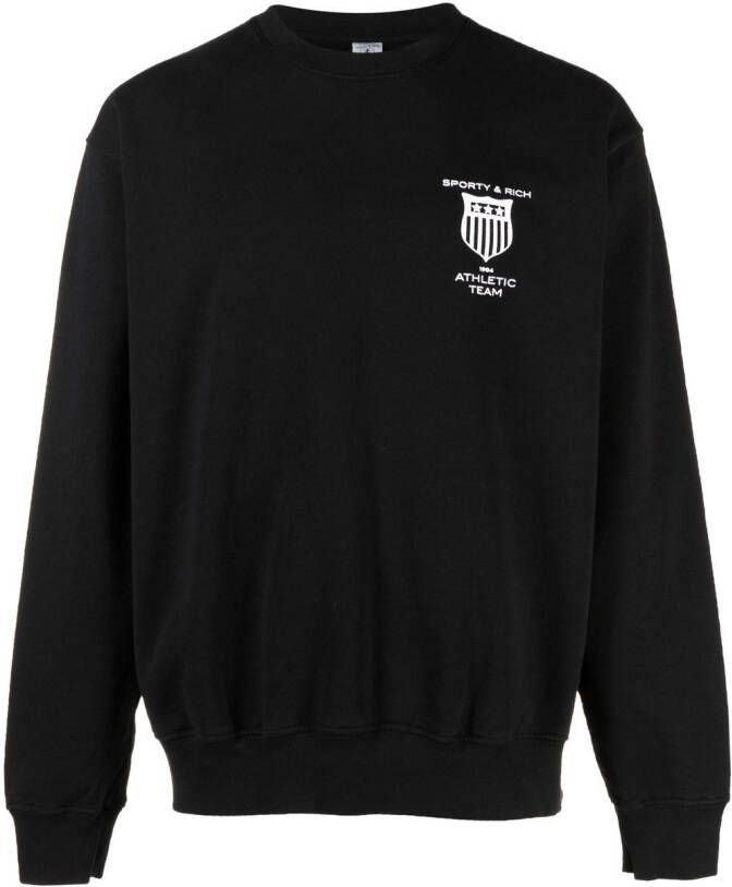 Sporty & Rich Sweater met logoprint Zwart