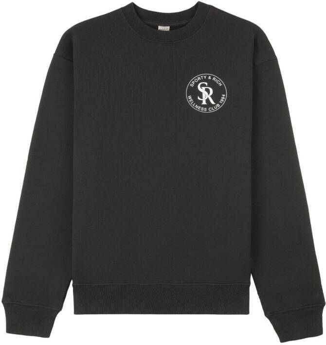 Sporty & Rich Sweater met logoprint Zwart