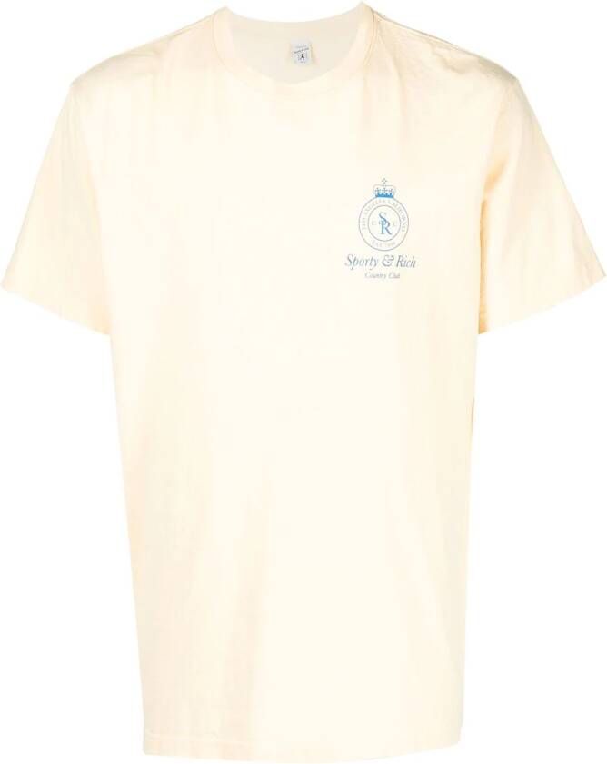 Sporty & Rich T-shirt met logoprint Geel