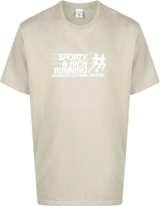 Sporty & Rich T-shirt met logoprint Grijs
