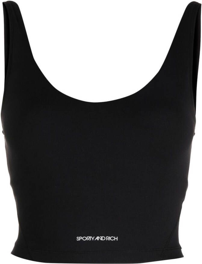 Sporty & Rich Top met logoprint Zwart