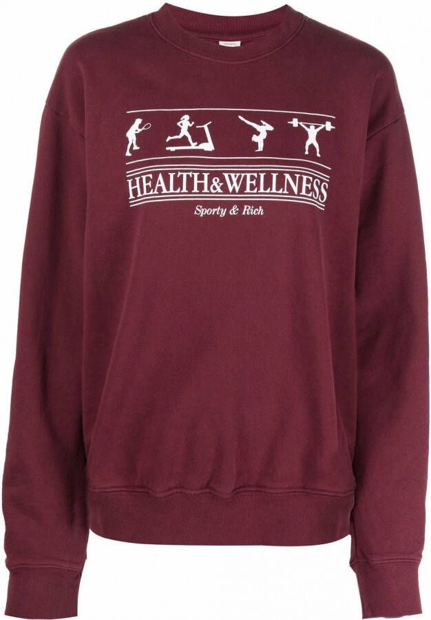 Sporty & Rich Top met print Rood
