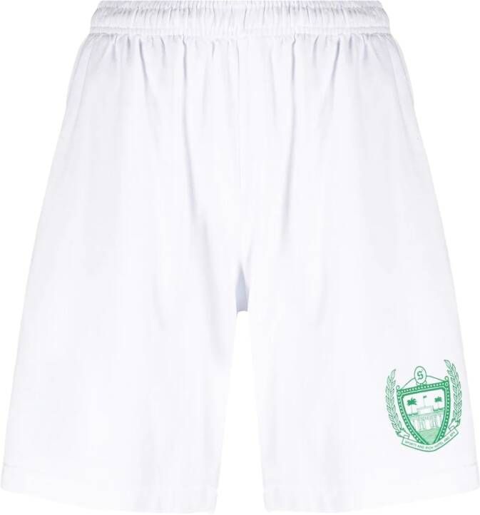 Sporty & Rich Trainingsshorts met logoprint Wit