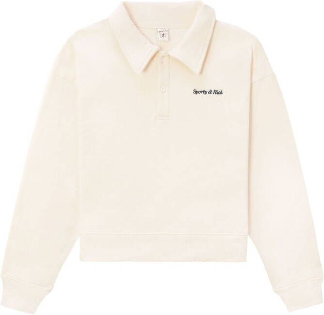 Sporty & Rich Trui met geborduurd logo Beige