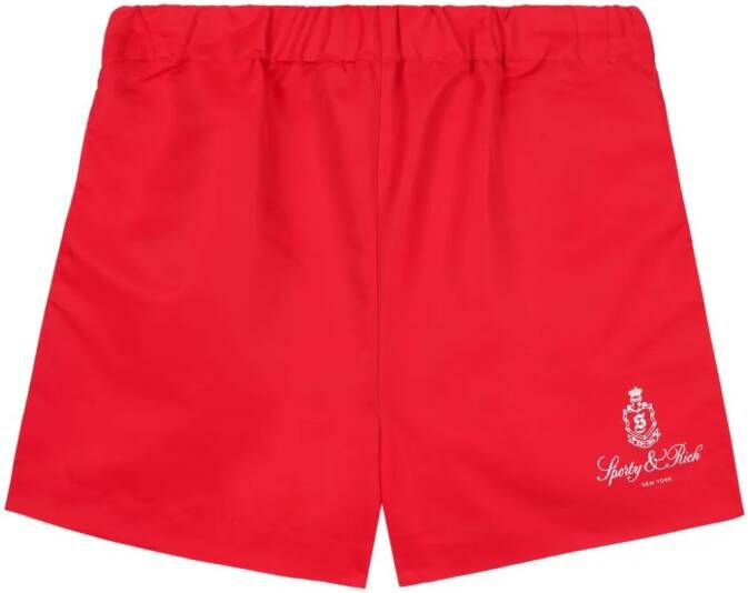 Sporty & Rich Vendome shorts met logoprint Rood