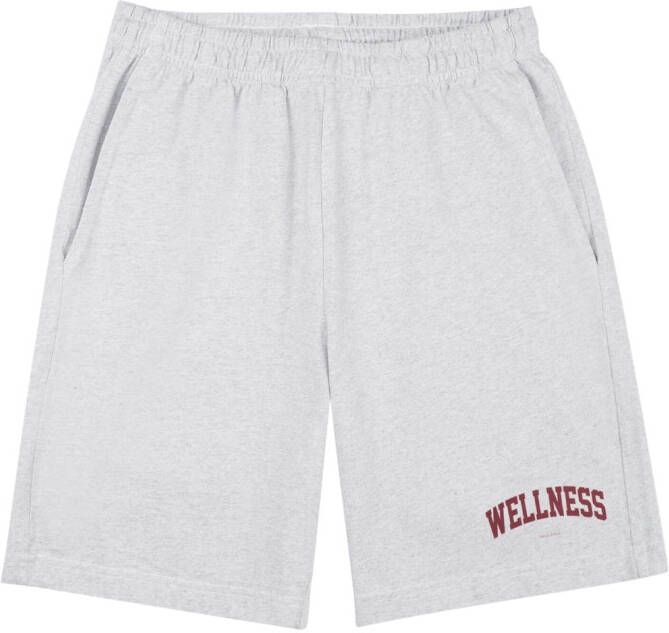 Sporty & Rich Shorts met logoprint Grijs