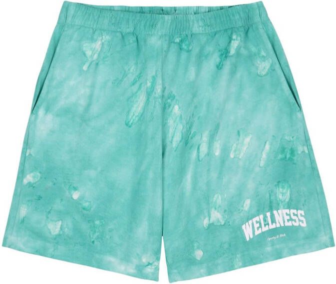 Sporty & Rich Wellness shorts met tie-dye Grijs