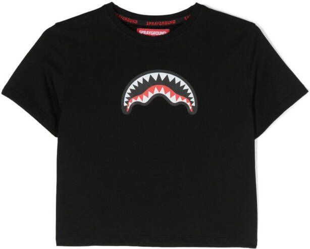 Sprayground kid T-shirt met haaienprint Zwart