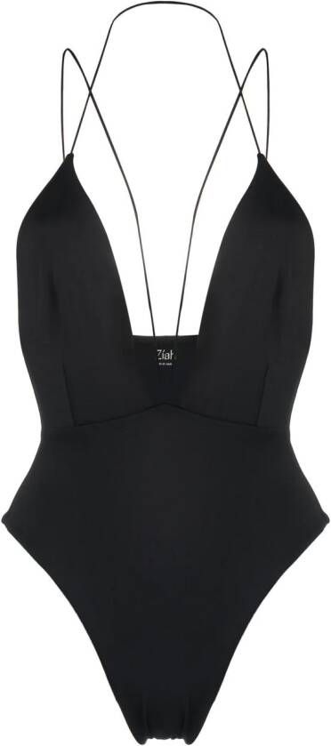 St. Agni Badpak met diepe V-hals Zwart