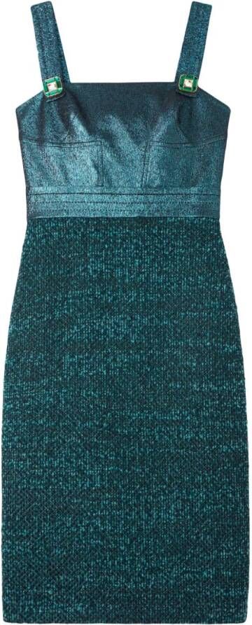 St. John Midi-jurk met tweed vlak Blauw