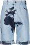 Stain Shade Bermuda shorts met abstracte print Blauw - Thumbnail 1