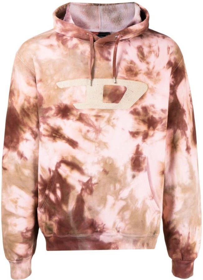 Stain Shade Hoodie met tie-dye print Bruin