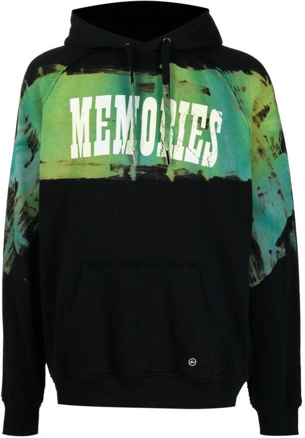 Stain Shade x Hiroshi Fujiwara hoodie met tekst Zwart