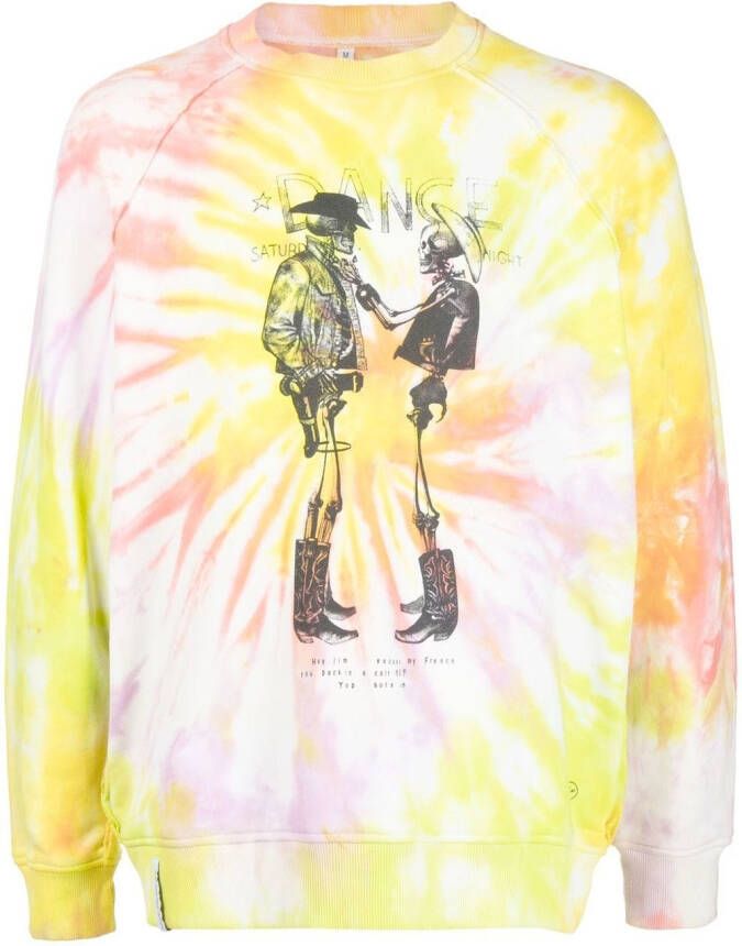 Stain Shade x Hiroshi Fujiwara sweater met tie-dye print Roze