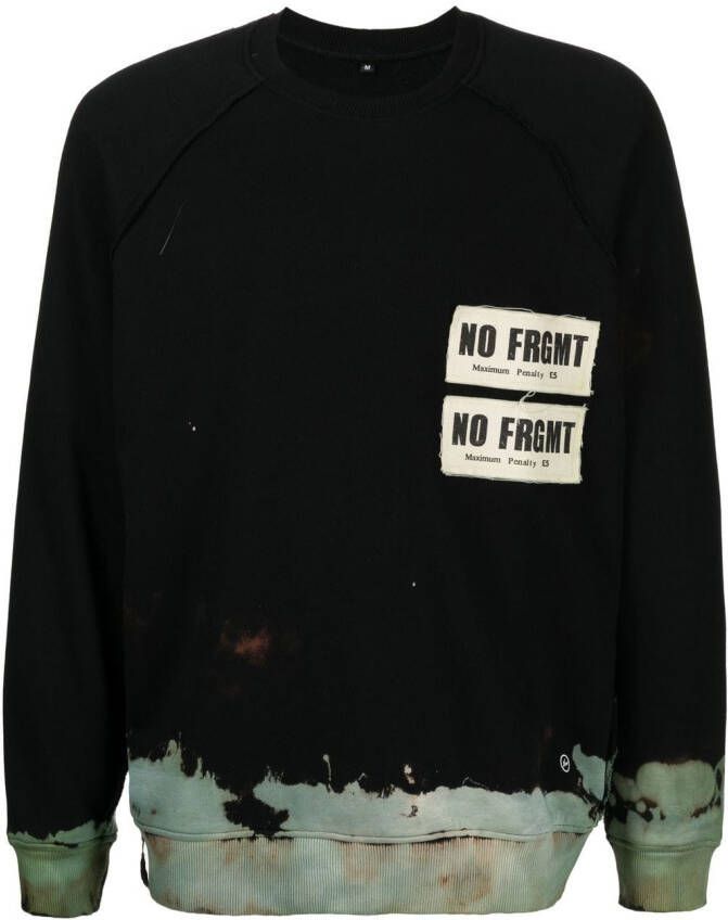 Stain Shade x Hiroshi Fujiwara sweater met tie-dye effect Zwart