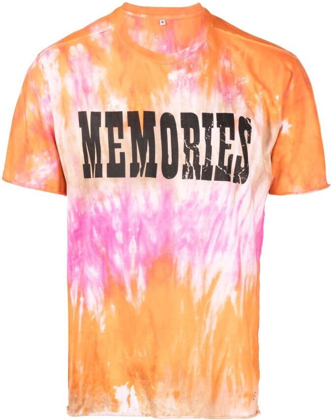 Stain Shade x Hiroshi T-shirt met tie-dye print Oranje