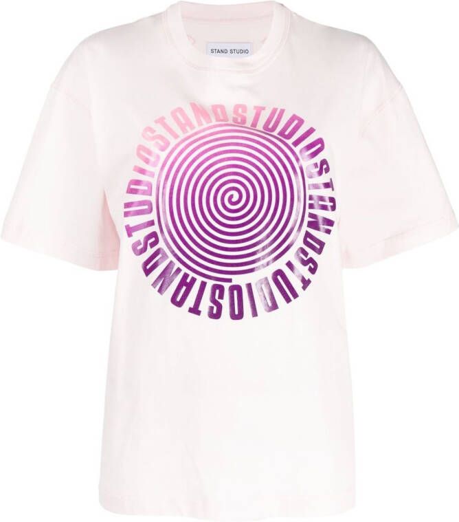 STAND STUDIO T-shirt met print Roze