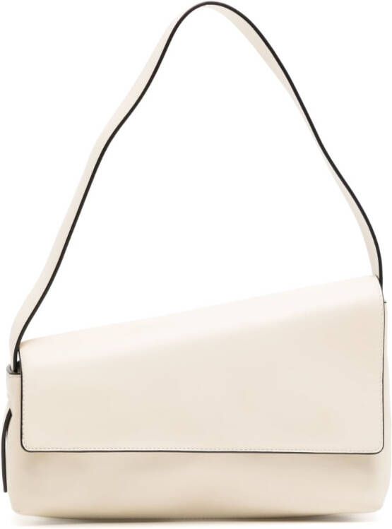 STAUD Acute leren schoudertas Beige