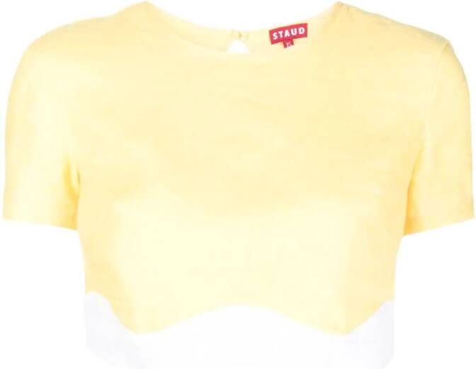 STAUD Cropped T-shirt Geel