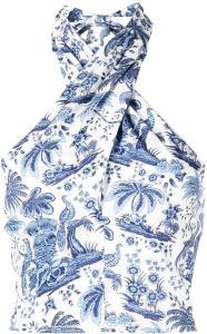 STAUD Haltertop met print Blauw