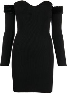 STAUD Off-shoulder mini-jurk Zwart