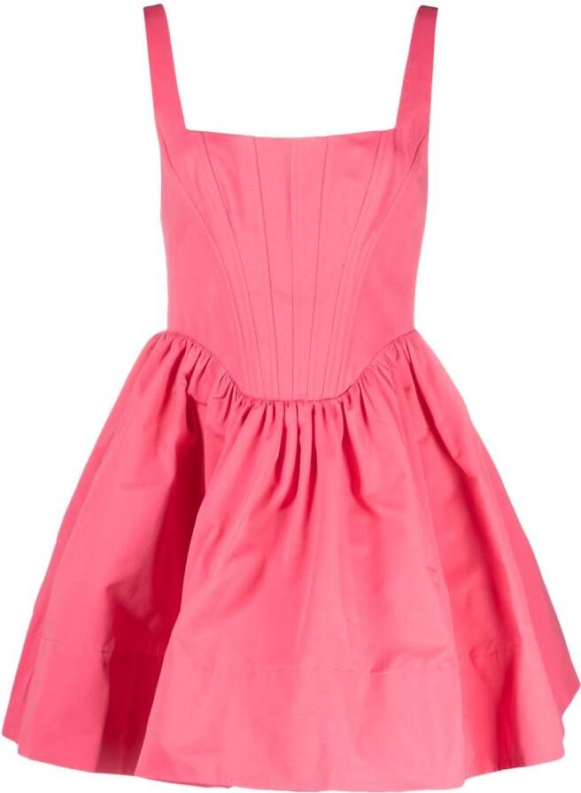 STAUD Flared mini-jurk Roze