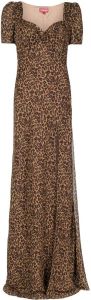 STAUD Maxi-jurk met luipaardprint Bruin