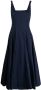 STAUD Midi-jurk met vierkante hals Blauw - Thumbnail 1