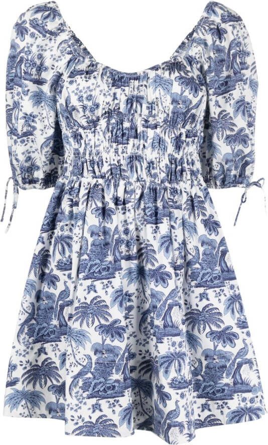 STAUD Mini-jurk met print Blauw