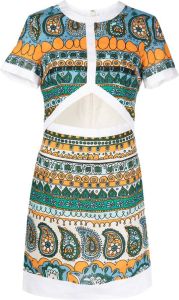 STAUD Mini-jurk met print Wit