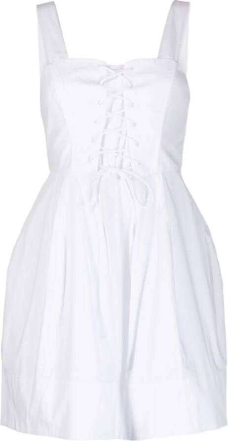 STAUD Mini-jurk met veters Wit
