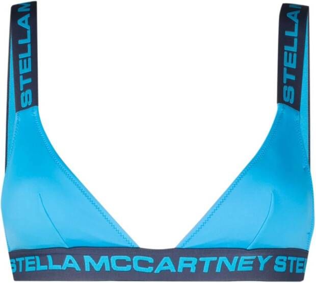 Stella McCartney Bikinitop verfraaid met logo Blauw