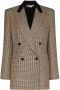 Stella McCartney Blazer met dubbele rij knopen en pied-de-poule patroon Beige - Thumbnail 1