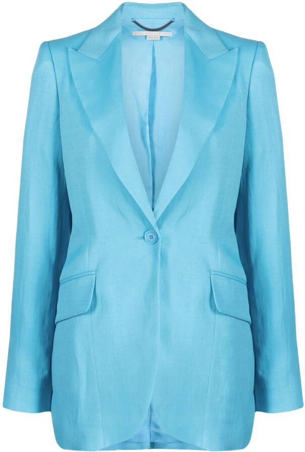 Stella McCartney Blazer met enkele rij knopen Blauw