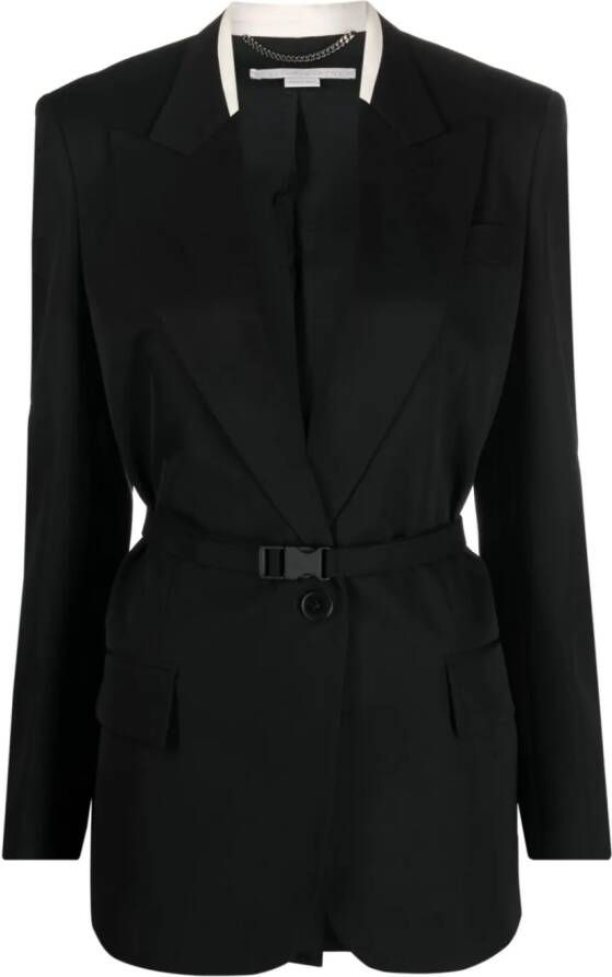 Stella McCartney Blazer met enkele rij knopen Zwart