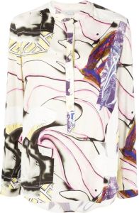 Stella McCartney Blouse met abstracte print Beige
