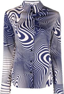 Stella McCartney Blouse met abstracte print Blauw