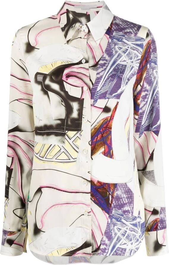 Stella McCartney Blouse met abstracte print Wit