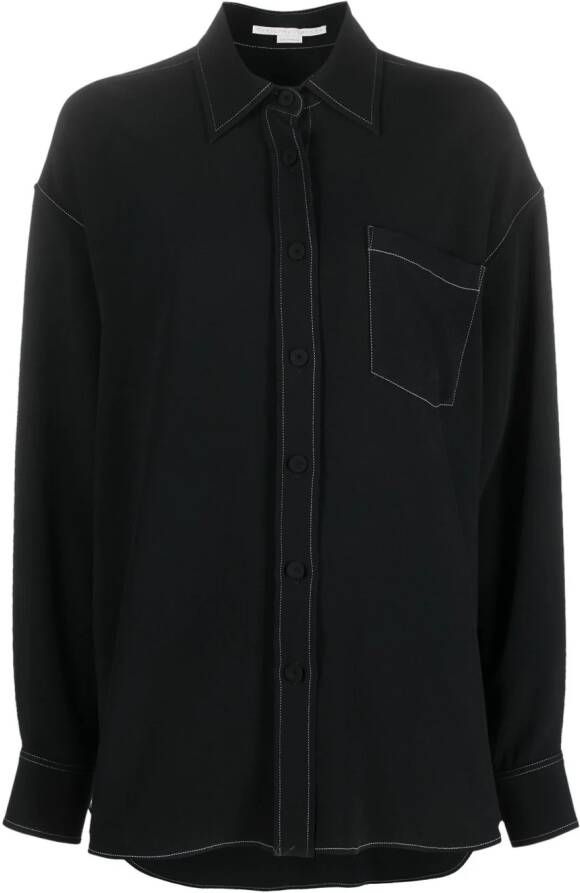 Stella McCartney Blouse met contrasterend stiksel Zwart