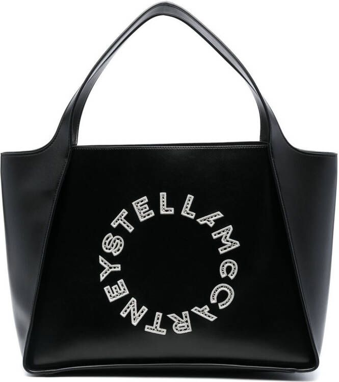 Stella McCartney Shopper met broderie anglaise Zwart