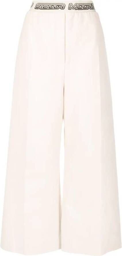 Stella McCartney Broek met logoband Beige