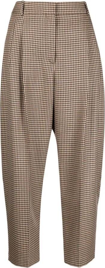 Stella McCartney Broek met pied-de-poule print Beige