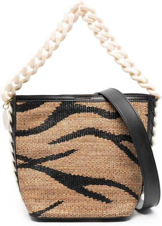 Stella McCartney Bucket-tas met tijger jacquard Beige