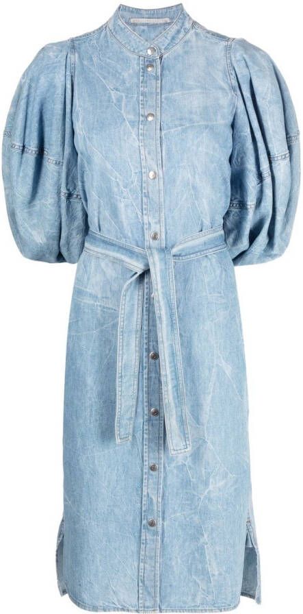 Stella McCartney Button-down midi-jurk Blauw