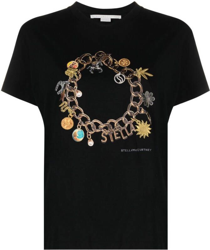 Stella McCartney T-shirt met geborduurd logo Zwart