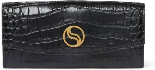 Stella McCartney Continental portemonnee met logoplakkaat Zwart