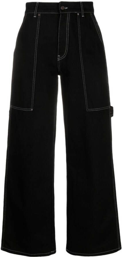 Stella McCartney Jeans met contrasterende stiksels Zwart